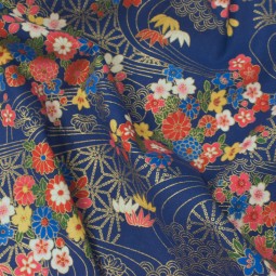 Tissu coton - Rizière multicolore