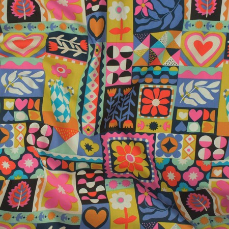 Tissu coton - Bimba noir