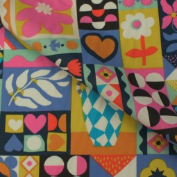 Tissu coton - Bimba noir