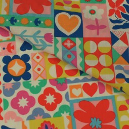 Tissu coton - Bimba blanc