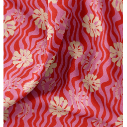 Tissu demi natte - Rozana rouge rose