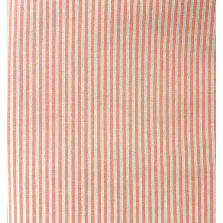 Tissu coton viscose - Rayures blanc tangerine