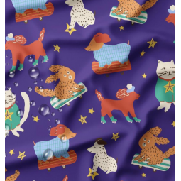 Tissu imperméable - Henri violet rouge