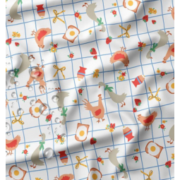 Tissu imperméable - Kokott orange gris