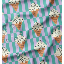 Tissu imperméable - Corneto vert violet