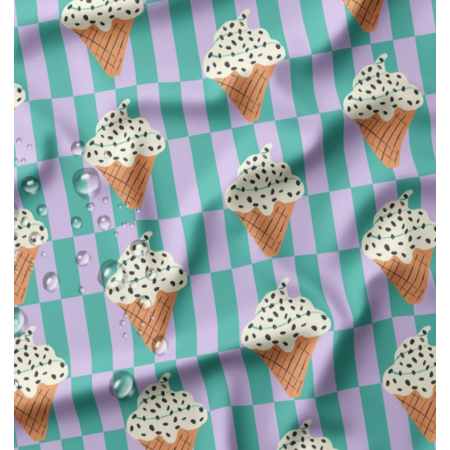 Tissu imperméable - Corneto vert violet