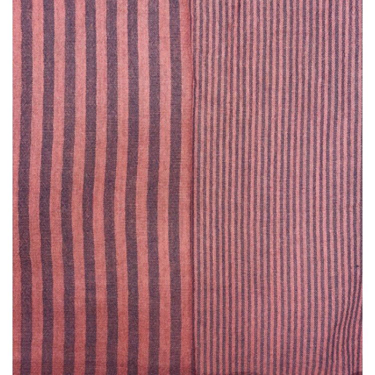 Tissu double gaze - Stripes charbon toffee