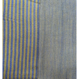 Tissu double gaze - Stripes bronze cobalt