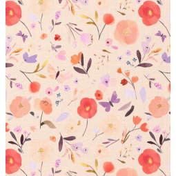 Tissu coton - Fisalia pèche rouge