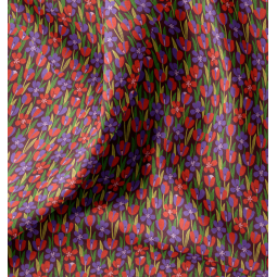 Tissu coton - Gigi rouge violet