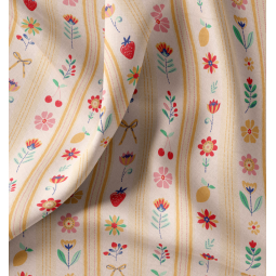 Tissu coton - Galyna jaune rouge