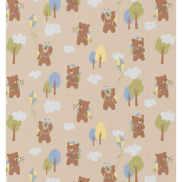 Tissu coton - Miro vert bleu