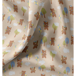 Tissu coton - Miro vert bleu