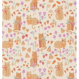 Tissu coton - MrBud violet orange