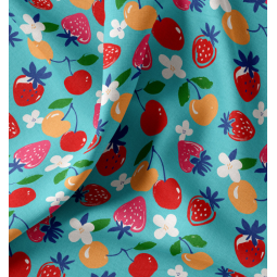 Tissu coton enduit - Cijose bleu