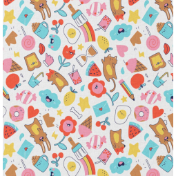 Tissu coton enduit - Kawi rose rouge