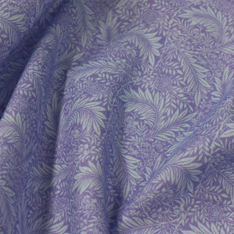 Tissu coton - Feuillage parme