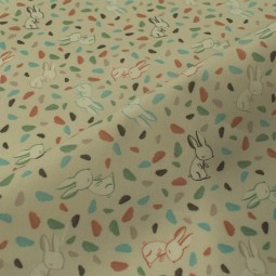 Tissu coton - Lapin multicolore