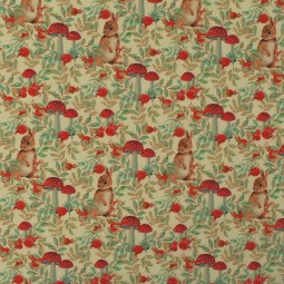 Tissu coton - Champignon lapin