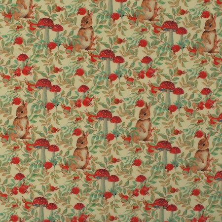 Tissu coton - Champignon lapin