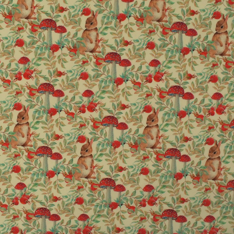 Tissu coton - Champignon lapin