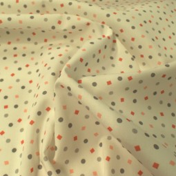 Tissu coton - pois et carré