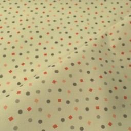 Tissu coton - pois et carré