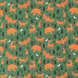 Tissu coton - Animaux de la forêt