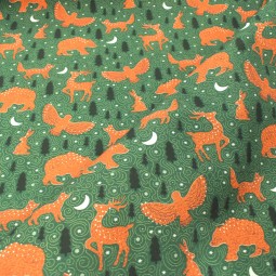 Tissu coton - Animaux de la forêt