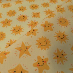 Tissu coton - Etoile smile