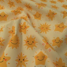 Tissu coton - Etoile smile