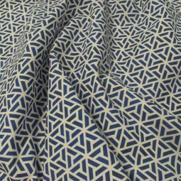 Tissu coton - Géométrique bleu