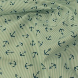 Tissu coton - Ancre marine