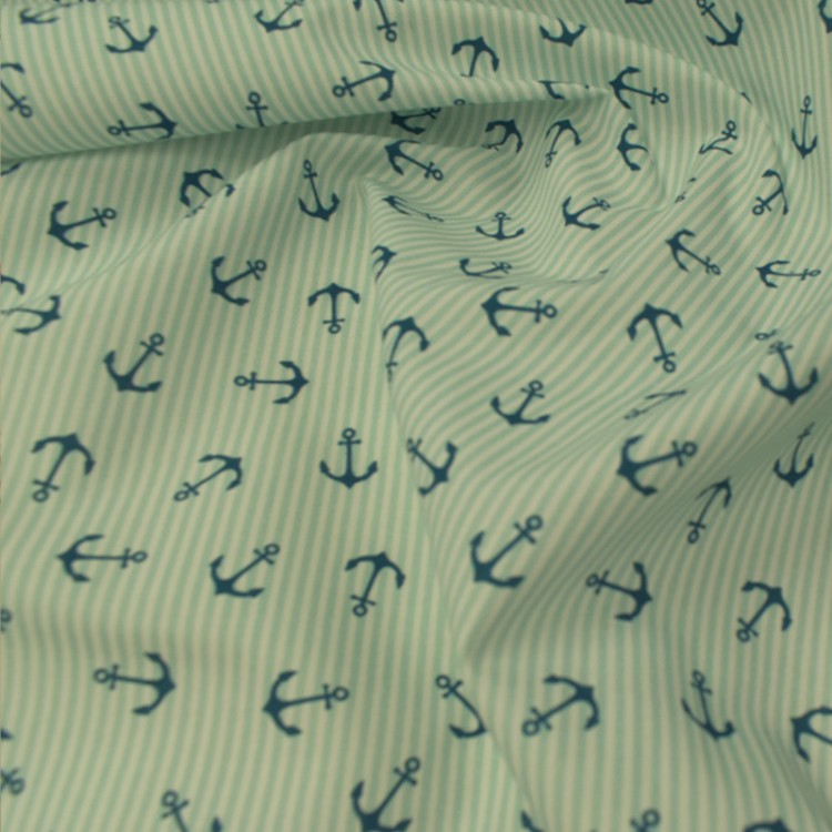 Tissu coton - Ancre marine