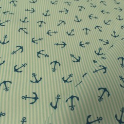 Tissu coton - Ancre marine