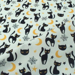 Tissu coton - Chat noir