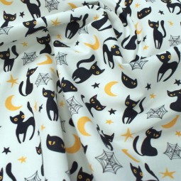 Tissu coton - Chat noir