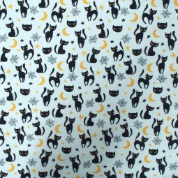 Tissu coton - Chat noir