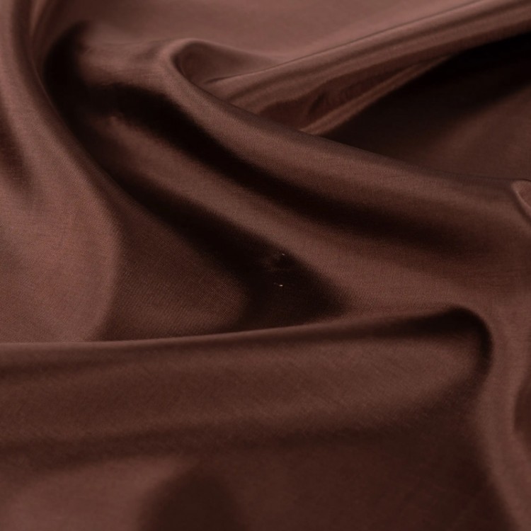 Doublure satin pongé - Marron
