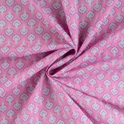 Tissu voile de coton - Abstract pink