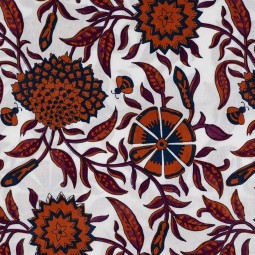 Tissu voile de coton - Cognac flower