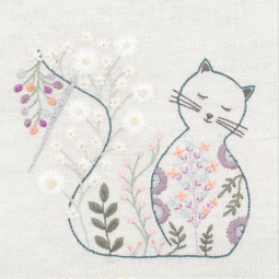 Kit de broderie - Le chat du printemps
