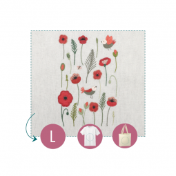 Kit de broderie - Planche fleurie coquelicots