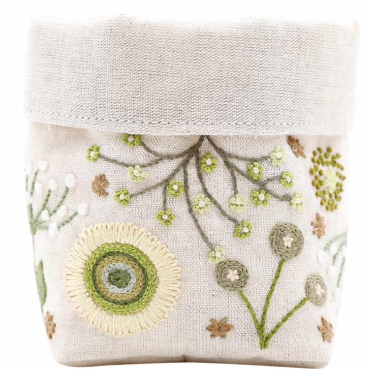 Kit de broderie - Corbeille olive