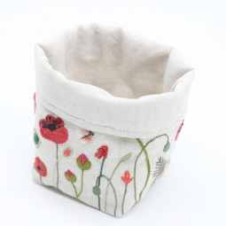 Kit de broderie - Corbeille coquelicots