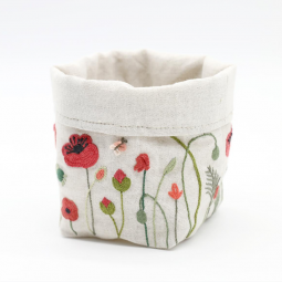 Kit de broderie - Corbeille coquelicots