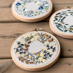 Kit de broderie - Couronne de mimosa février