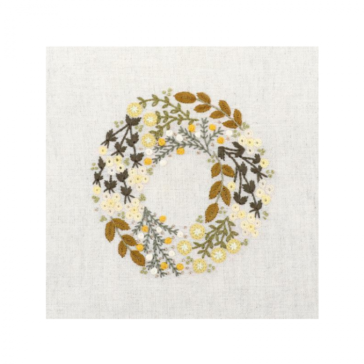 Kit de broderie - Couronne de mimosa février