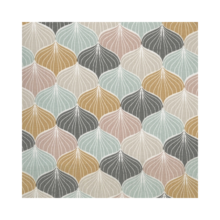 Tissu coton enduit - Alli Charcoal Mustard