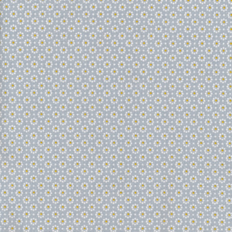 Tissu coton enduit - Belle fleur Dusty blue